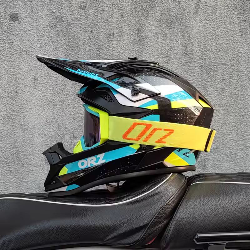 Casco Motocross ORZ Off-Road con visor y gafas | ZoomerScooters