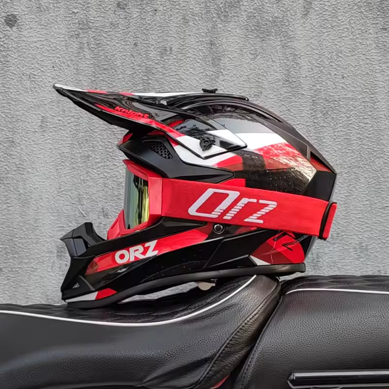 Casco Motocross ORZ Off-Road con visor y gafas | ZoomerScooters
