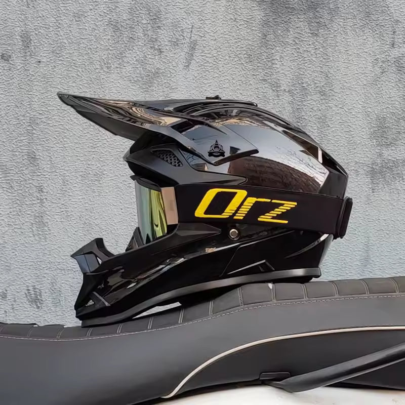 Casco Motocross ORZ Off-Road con visor y gafas | ZoomerScooters