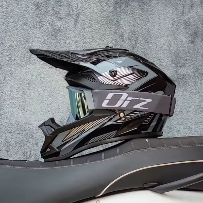 Casco Motocross ORZ Off-Road con visor y gafas | ZoomerScooters