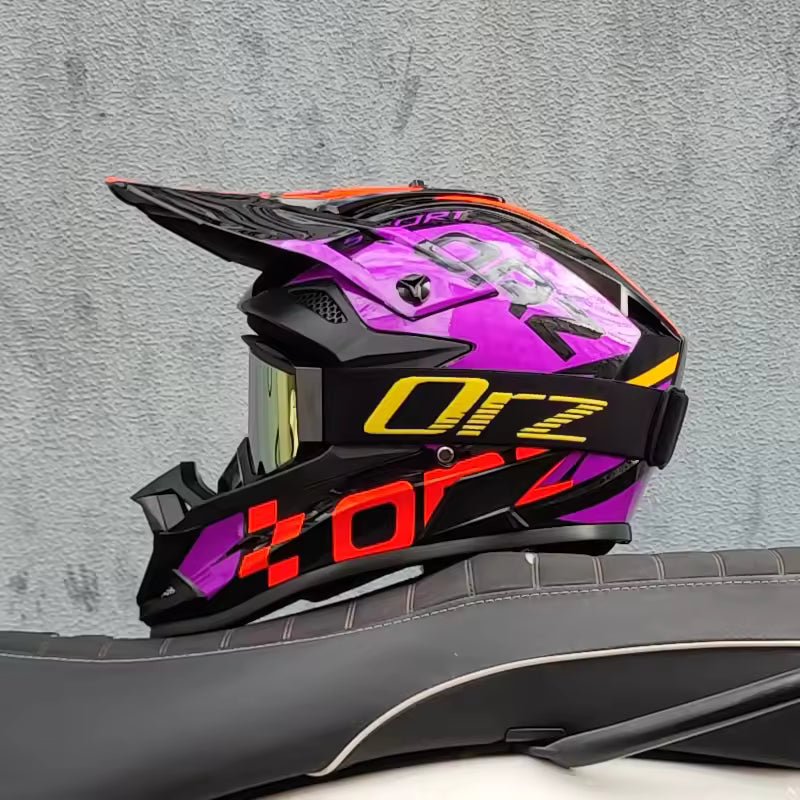 Casco Motocross ORZ Off-Road con visor y gafas | ZoomerScooters