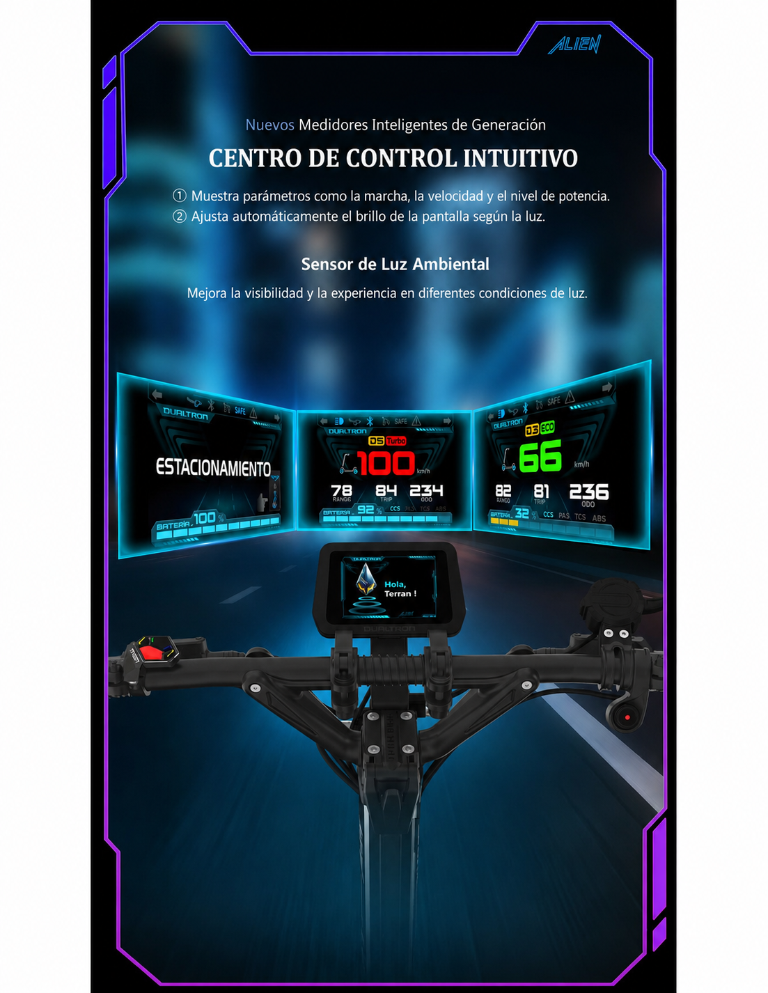 Patinete eléctrico Dualtron Sonic Alien 72V 8000W GPS | ZoomerScooters